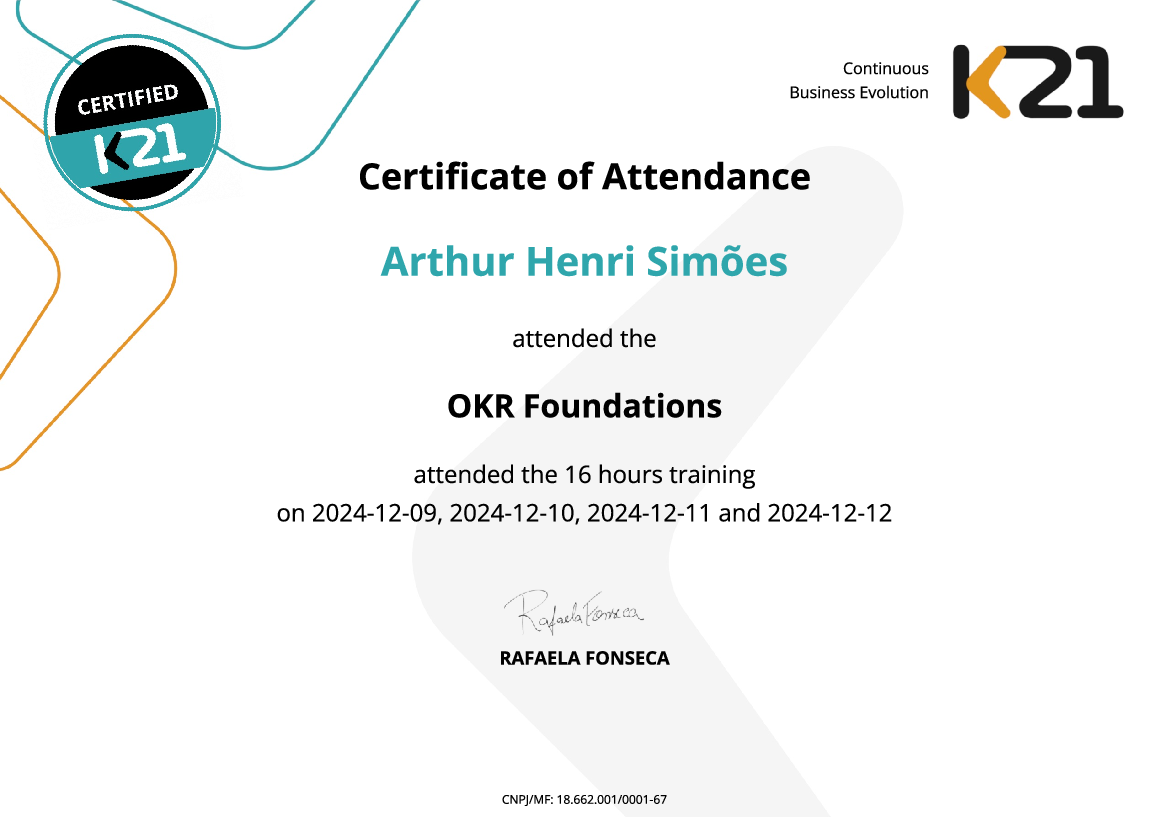 Certificado K21